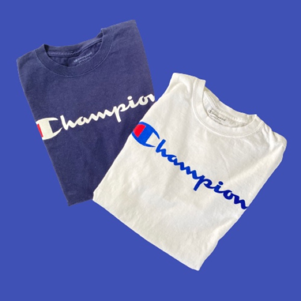 🌟Champion Navy/White Logo Bundle Tees/Tops
